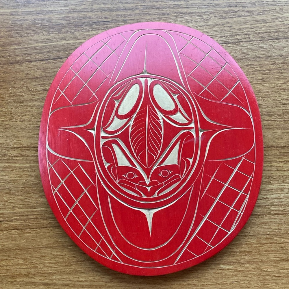 First Nations Hand-carved Wood Plaque